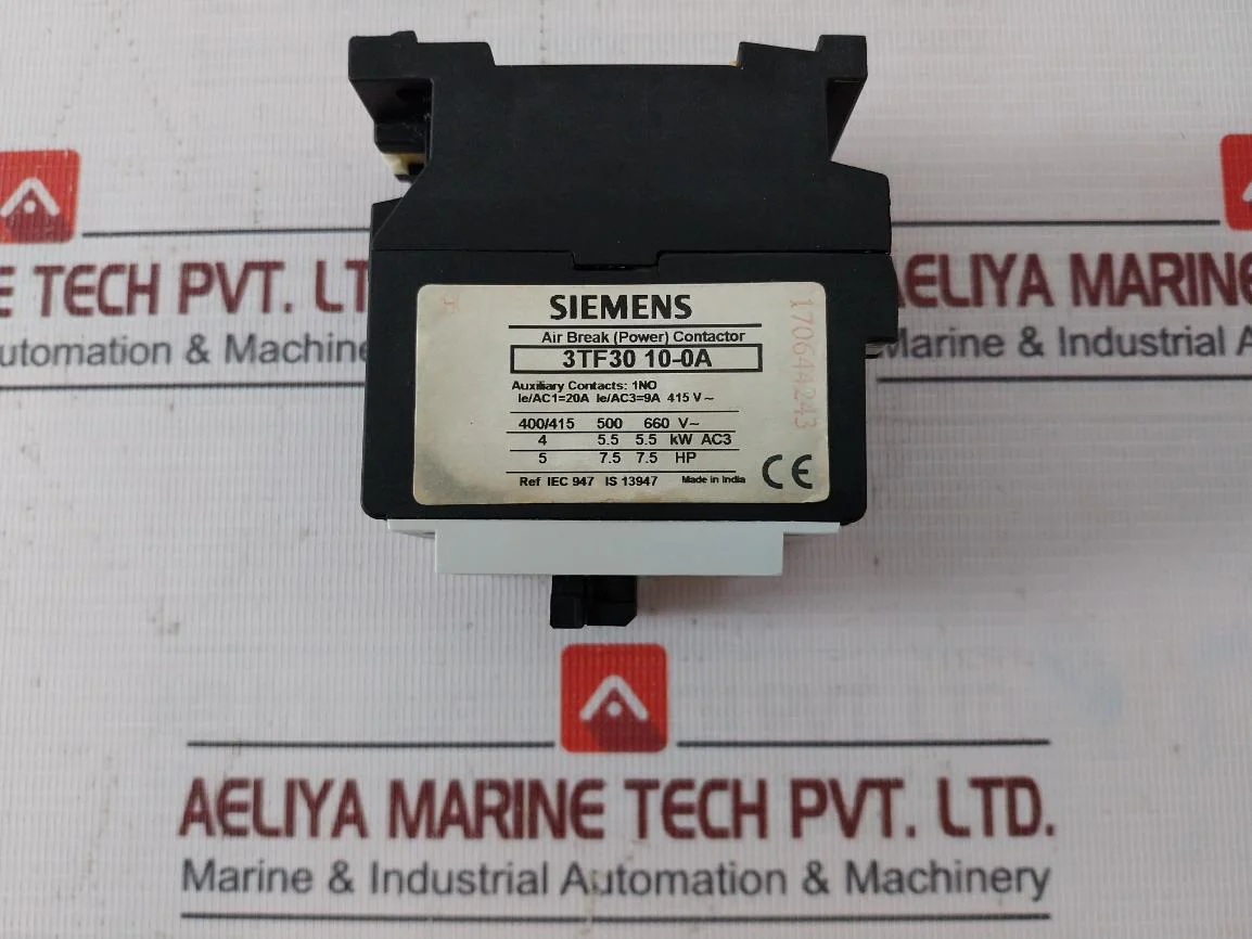 Siemens 3Tf30 10-0A Air Break (Power) Contactor 240V 50Hz 288V 60Hz 20A 9A 415V - Image 6