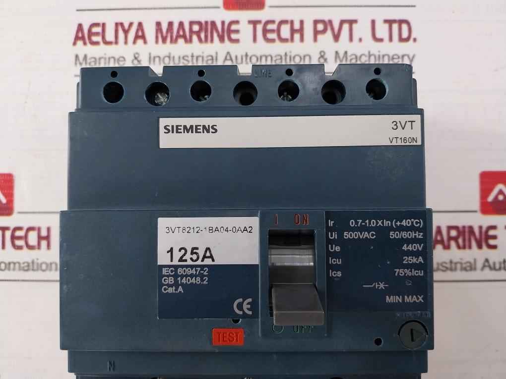 Siemens 3Vt8212-1Ba04-0Aa2 4 Pole Molded Case Circuit Breaker Vt160N 125A - Image 9