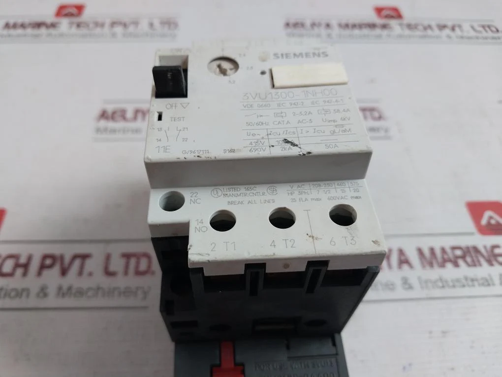 Siemens 3Vu1300-1Nh00 Motor Starter Protector 2-3.2A 50/60Hz 600Vac Max - Image 7