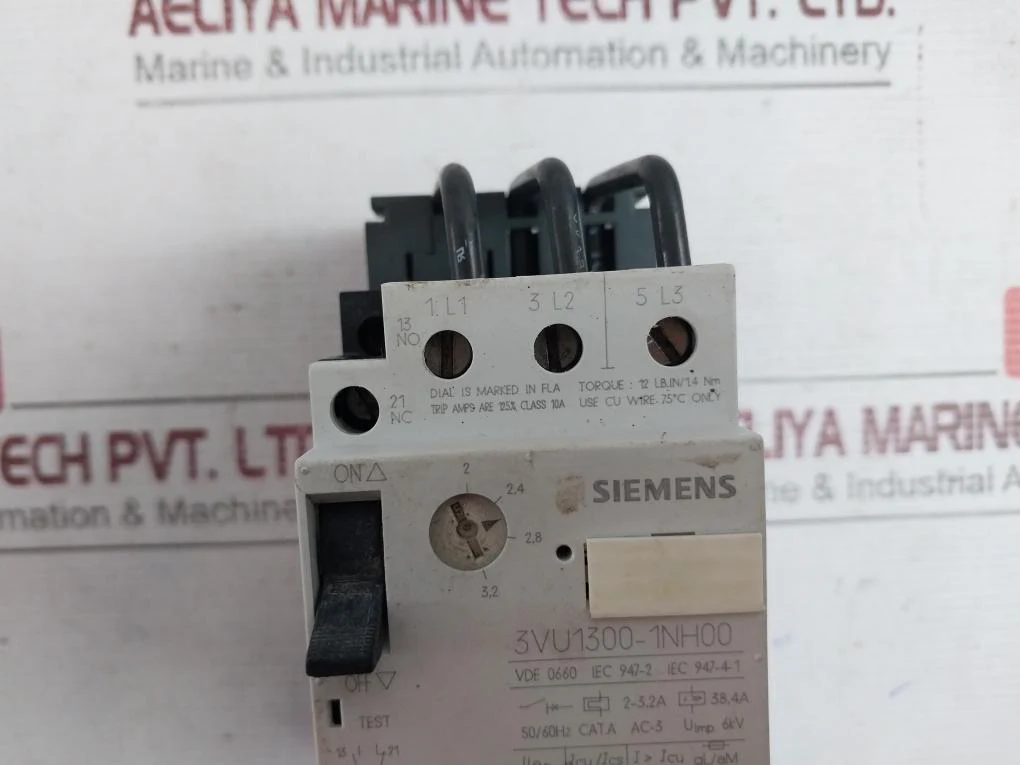 Siemens 3Vu1300-1Nh00 Motor Starter Protector 2-3.2A 50/60Hz 600Vac Max - Image 8