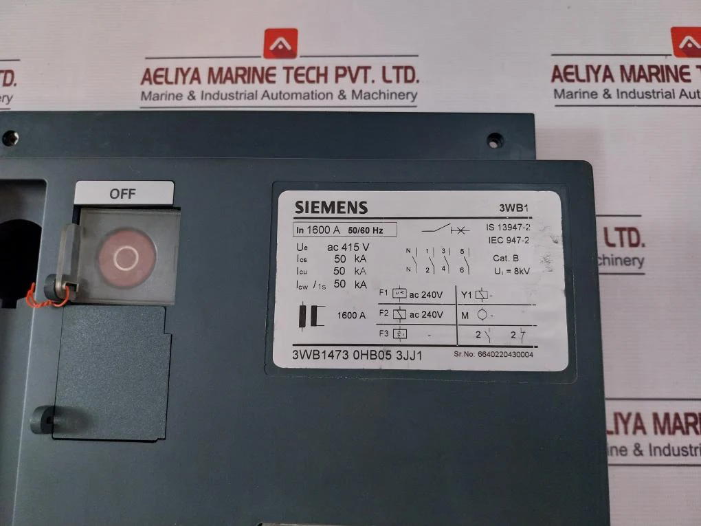 Siemens 3Wb1 Air Circuit Breaker Panel Cover 1600 A - Image 12