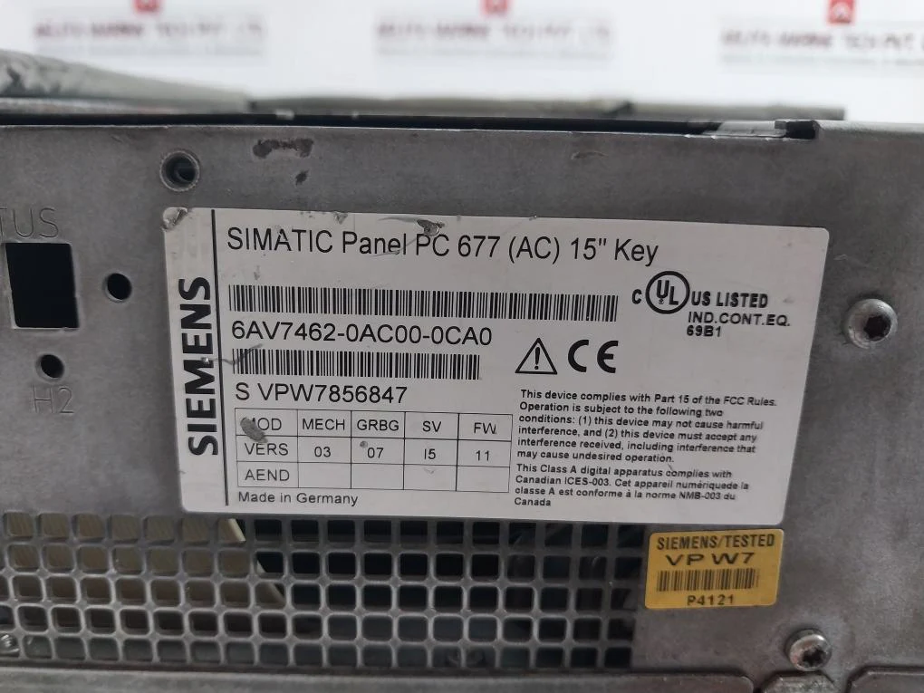 Siemens 6Av7462-0Ac00-0Ca0 Simatic Panel Pc 677 (Ac) 15"Key Rev: I5/15 100-240V - Image 10