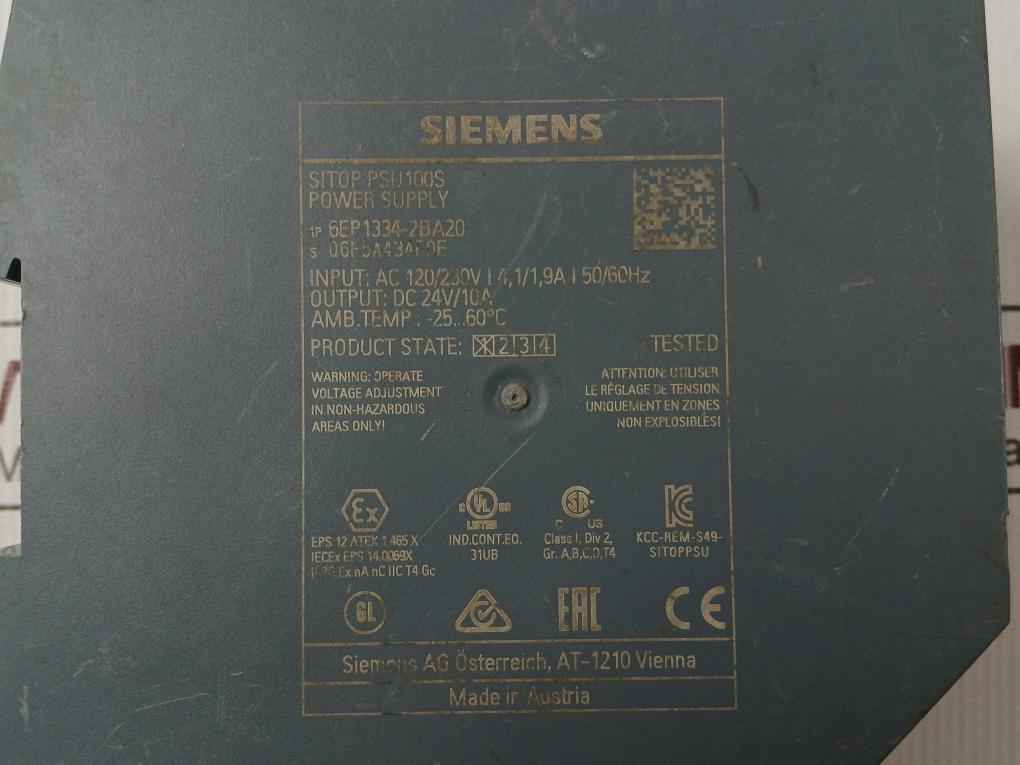 Siemens 6Ep1334-2Ba20 Sitop Psu100S Power Supply Ac 120/230V 4.1/1.9A - Image 6