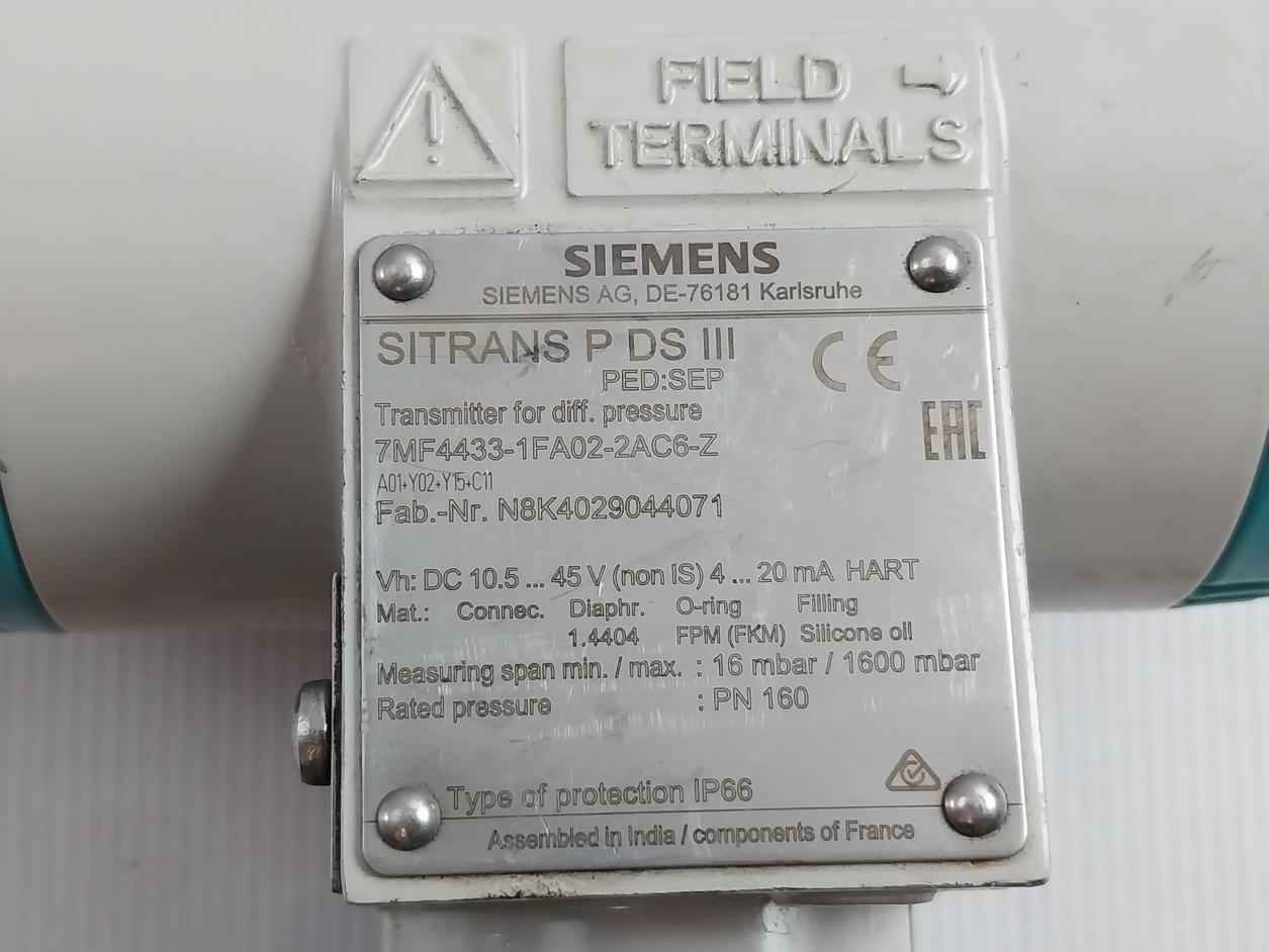 Siemens 7Mf4433-1Fa02-2Ac6-z Differential Pressure Transmitter Dc 10.5-45V - Image 13