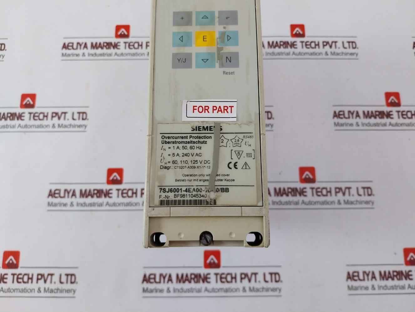 Siemens 7Sj6001-4Ea00-0Da0/Bb Overcurrent-time Protection Relay (Not Working) - Image 2