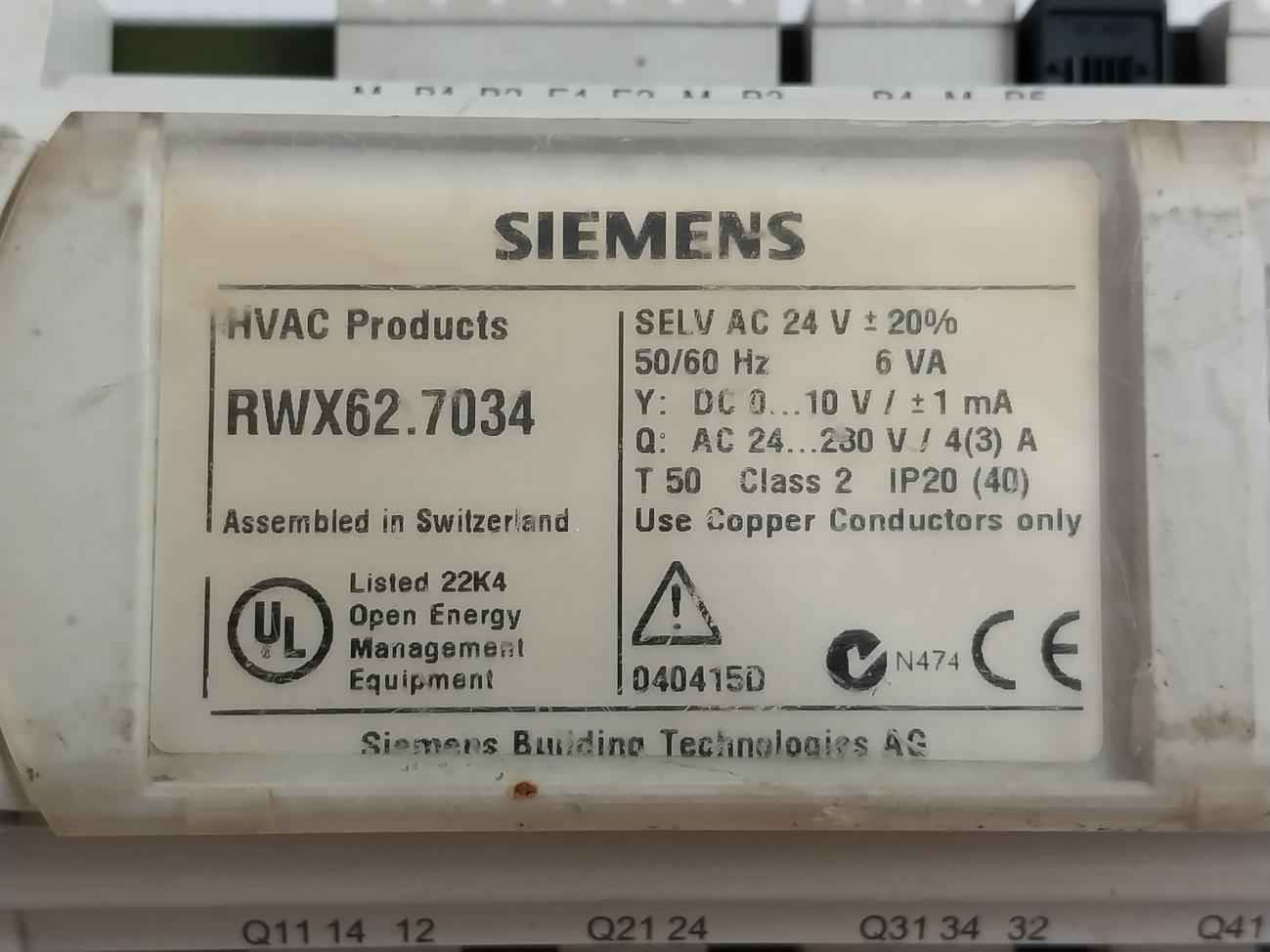 Siemens Rwx62.7034 Building Controller Module 50/60hz Ac 24v (not Working) - Image 6