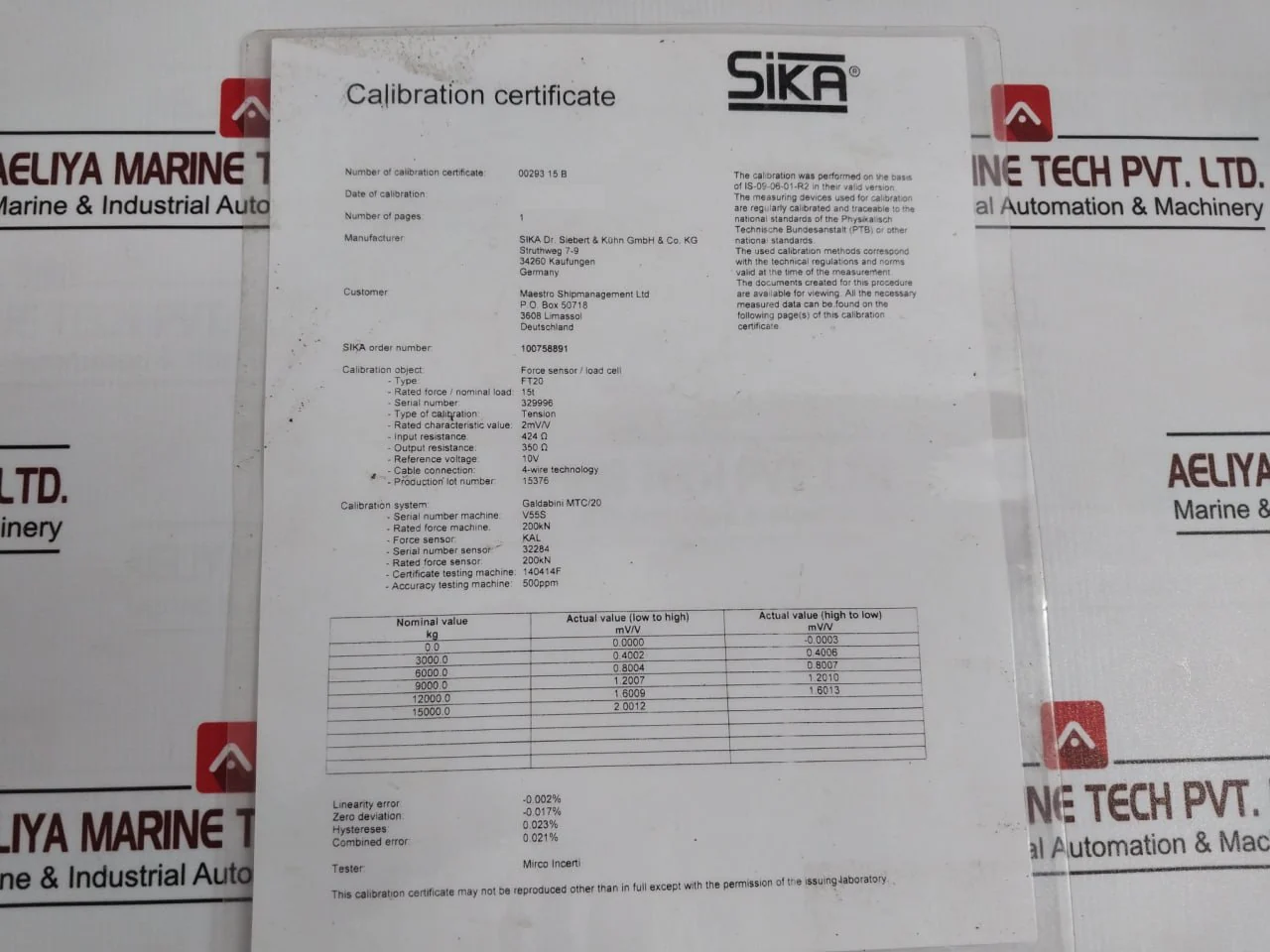 Sika Dfi Digital Indicator Set M400-pq-09-21R3, T20 15 T, Ft20 2Mv/V 10V 424 Ω - Image 7
