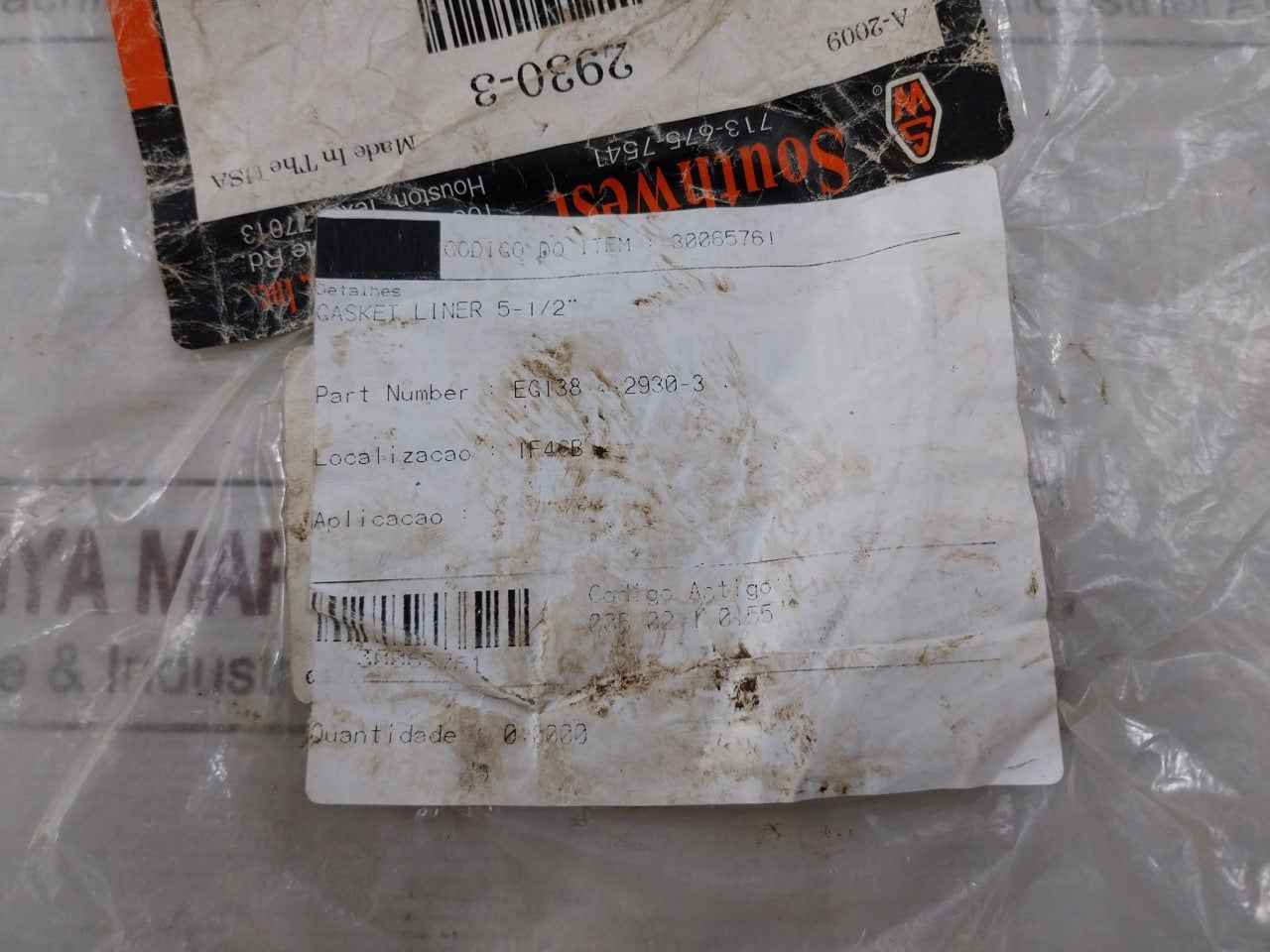 Southwest 2930-3 Gasket Liner Seal Ring 30065761 - Image 8