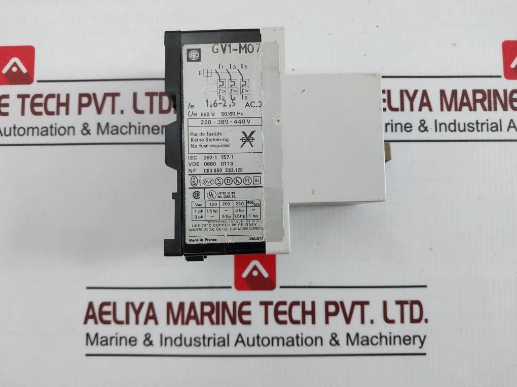 Telemecanique Gv1-m07 Motor Protector 600V 50/60Hz 220-380-440V 1,6-2,5A - Image 6