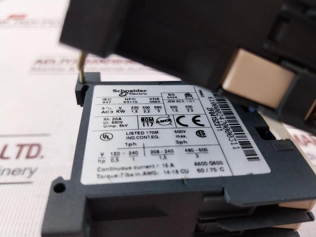 Telemecanique Lc1K0610B7 Square D Contactor 50/60Hz 60/75C 2F04152311 Gv2-af01 - Image 11