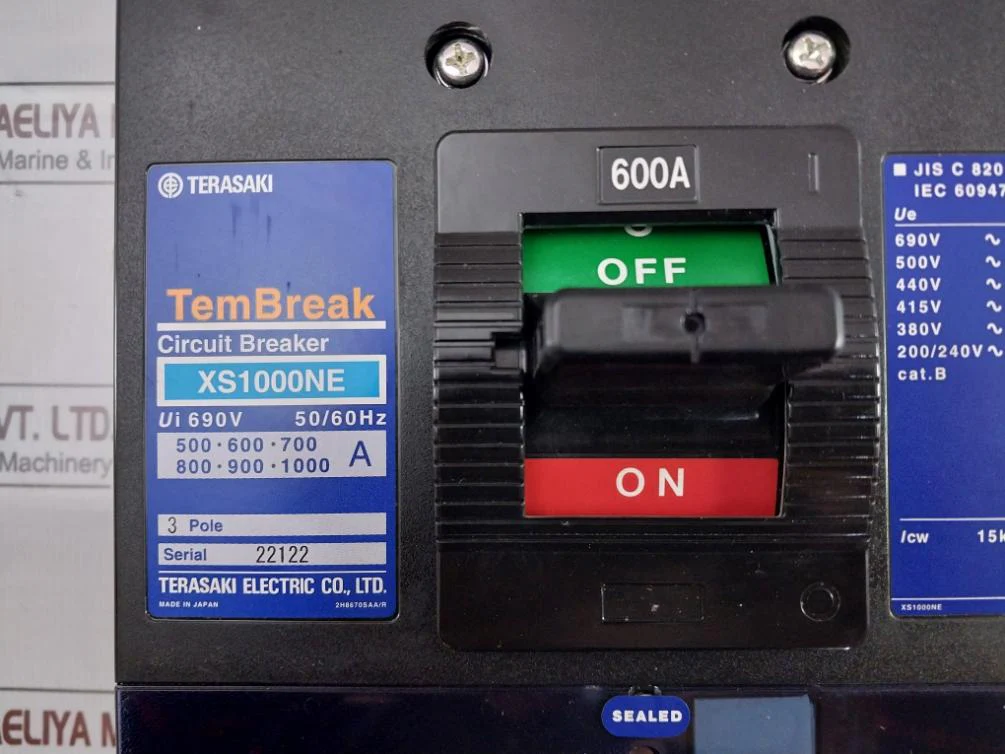 Terasaki Xs1000Ne Tembreak 3-pole Circuit Breaker 690V 50/60Hz - Image 6