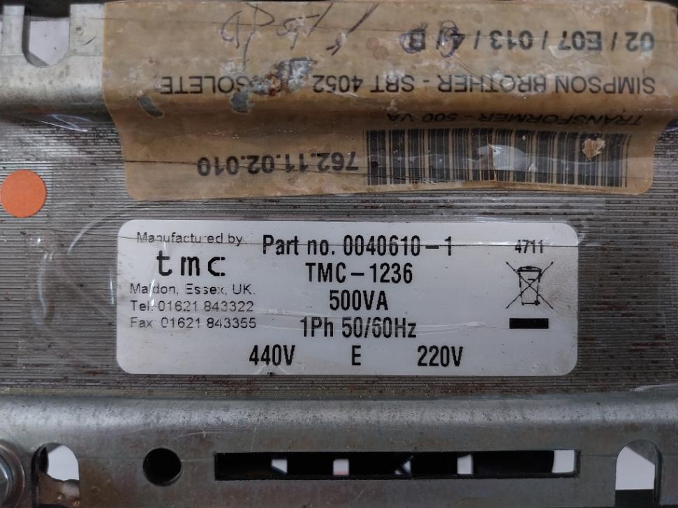 Tmc 0040610-1 Power Transformer 1Ph 50/60Hz 440V 220V 500Va - Image 8