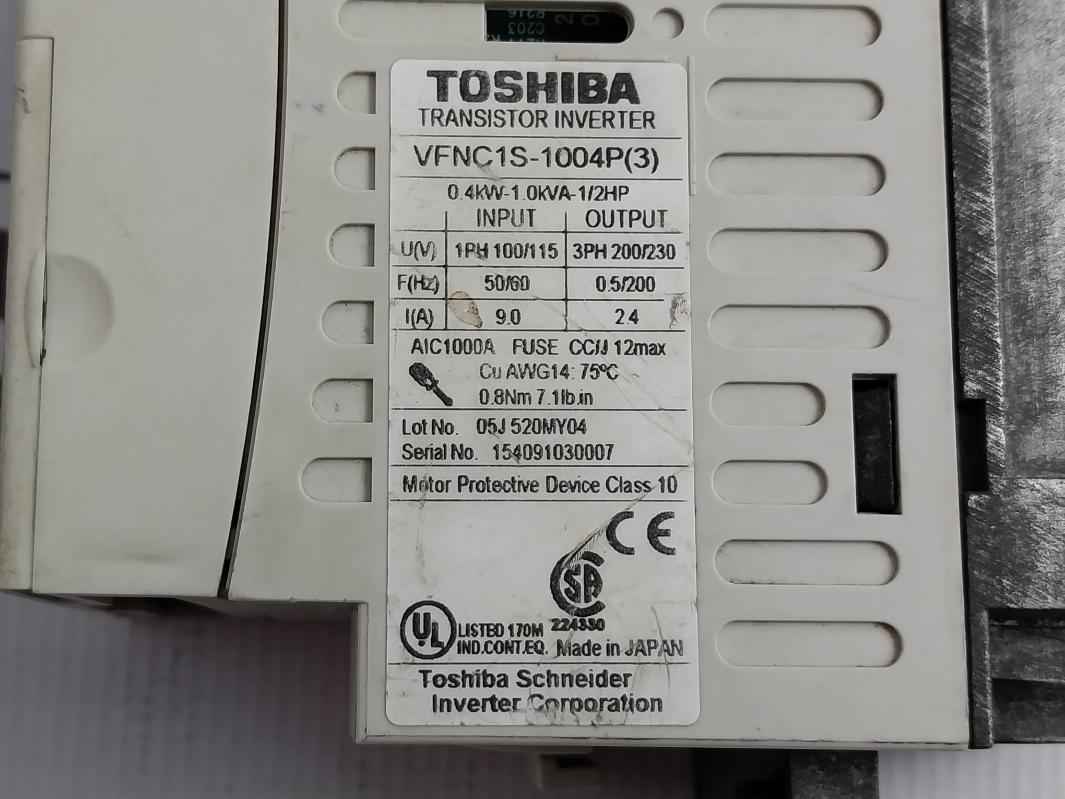 Toshiba Vfnc1S-1004P Industrial Inverter For Inductive Motor (Not Working) - Image 10