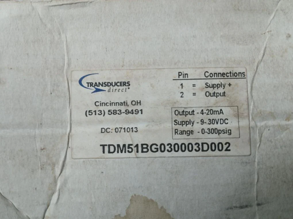 Transducers Tdm51Bg030003D002 Pressure Transducer 2237218 9-30Vdc, 0-300 Psig - Image 14