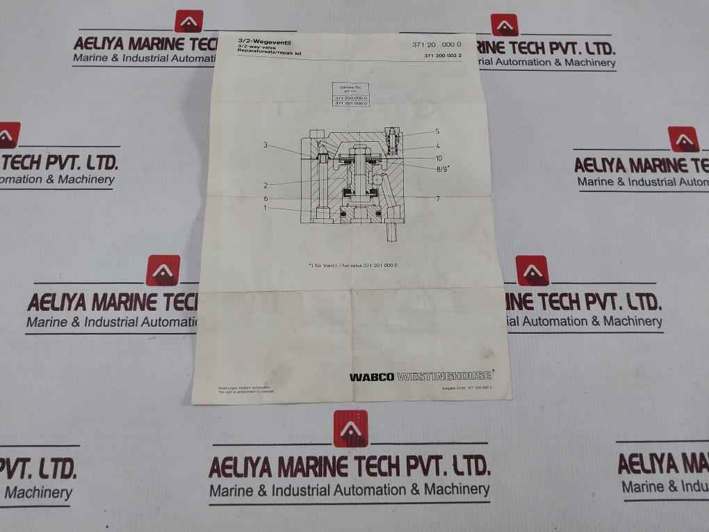 Wabco 371-200-002-2 3/2-way Pneumatic Valve Repair Kit Manoeuvring Unit - Image 8