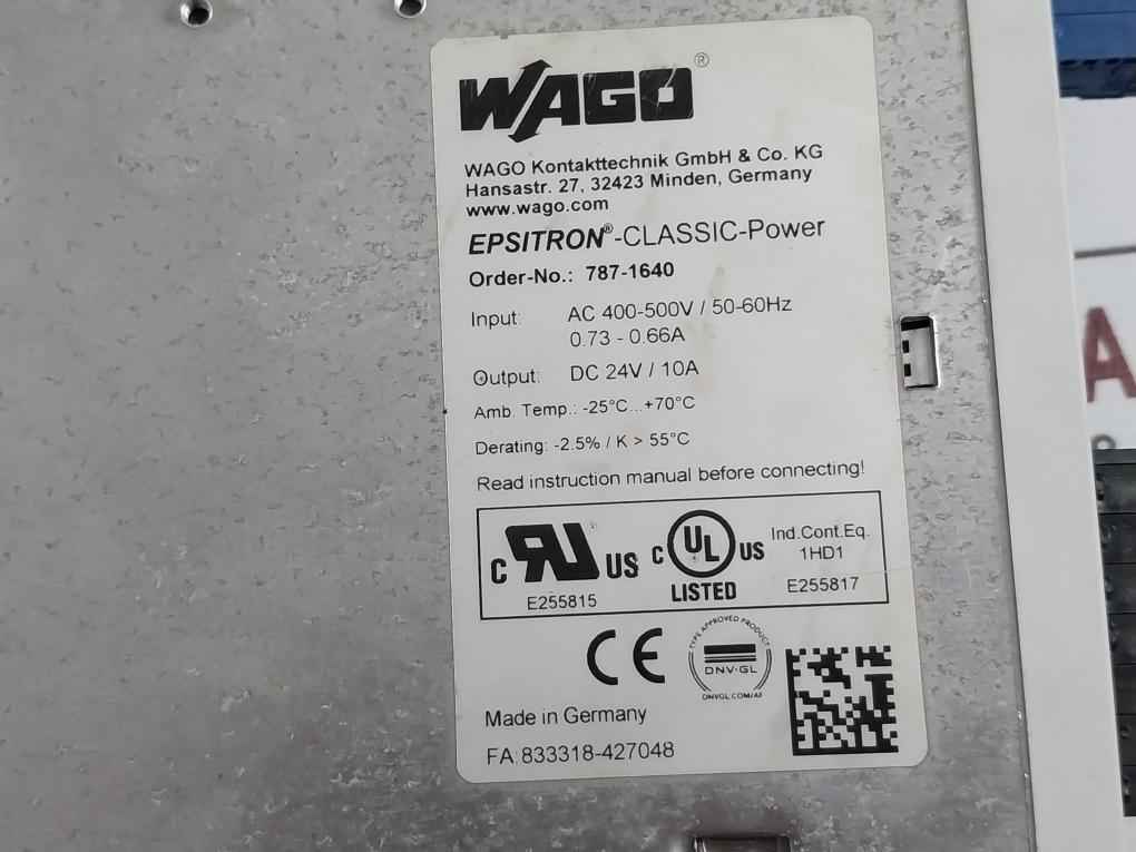 Wago 787-1640 Switched-mode Power Supply Dc 24V/10A 50-60Hz - Image 6
