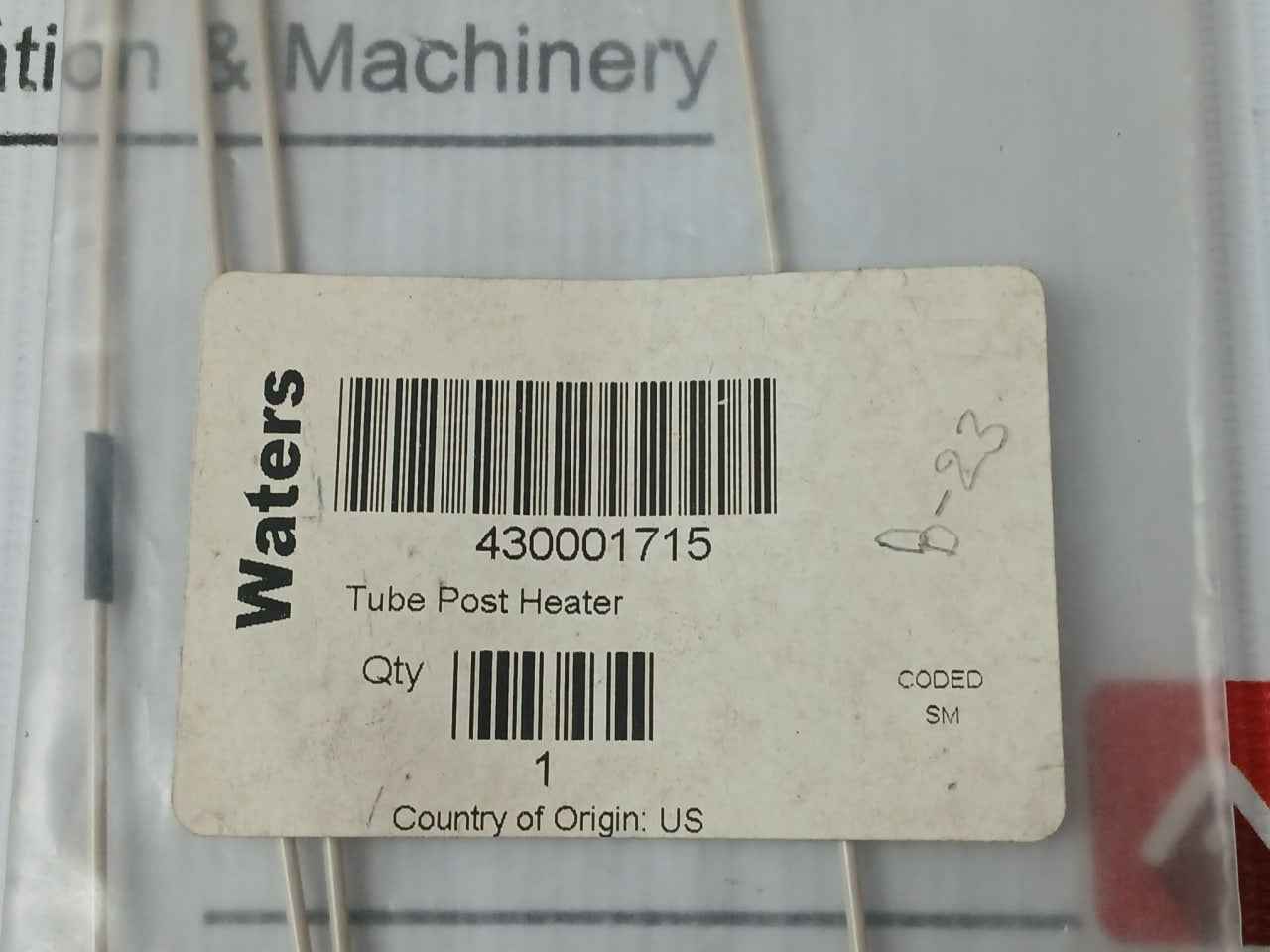 Waters 430001715 Tube Post Heater Set - Image 6