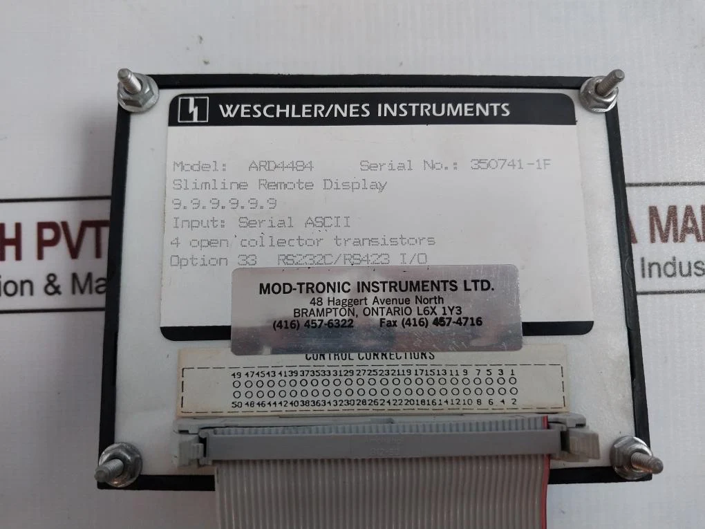Weschler/nes Instruments Ard4484 Slimline Process Meter Display Rs232c/rs423 - Image 6