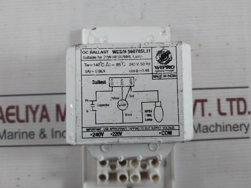 Wipro Wbs/H 56070Sl31 Open Construction Ballast 240V, 50Hz 0.98A 140 C - Image 5