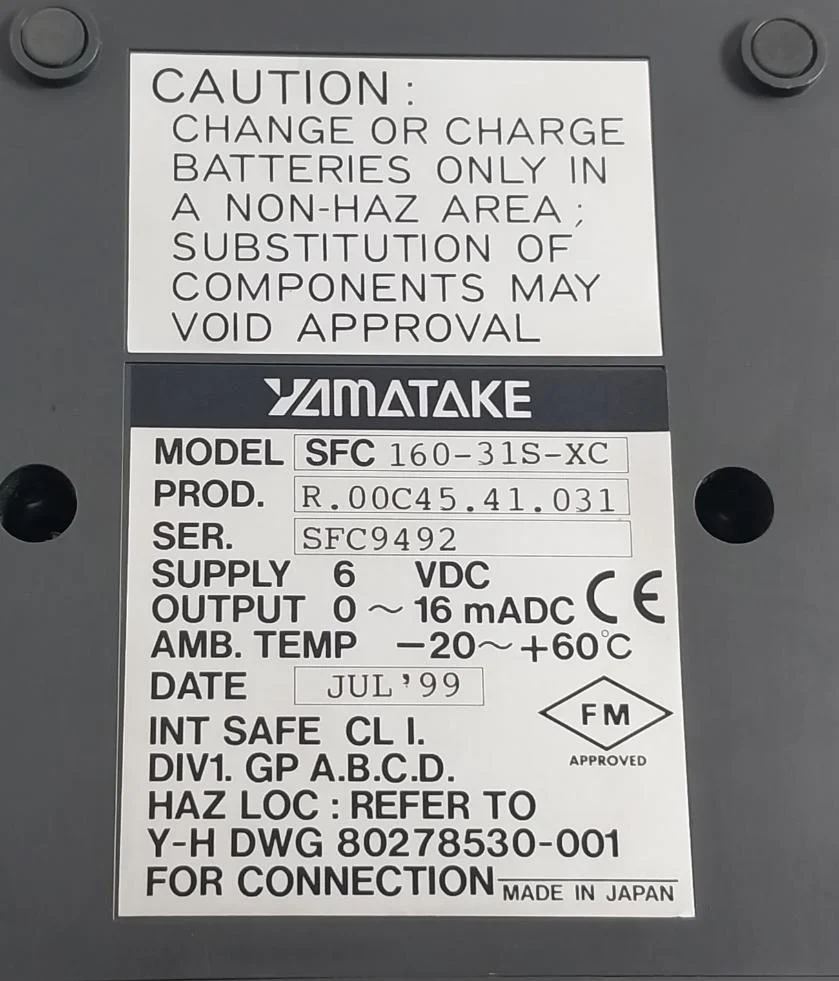 Yamatake Sfc 160-31S-xc Smart Field Communicator Model 6Vdc 0–16 Madc - Image 6