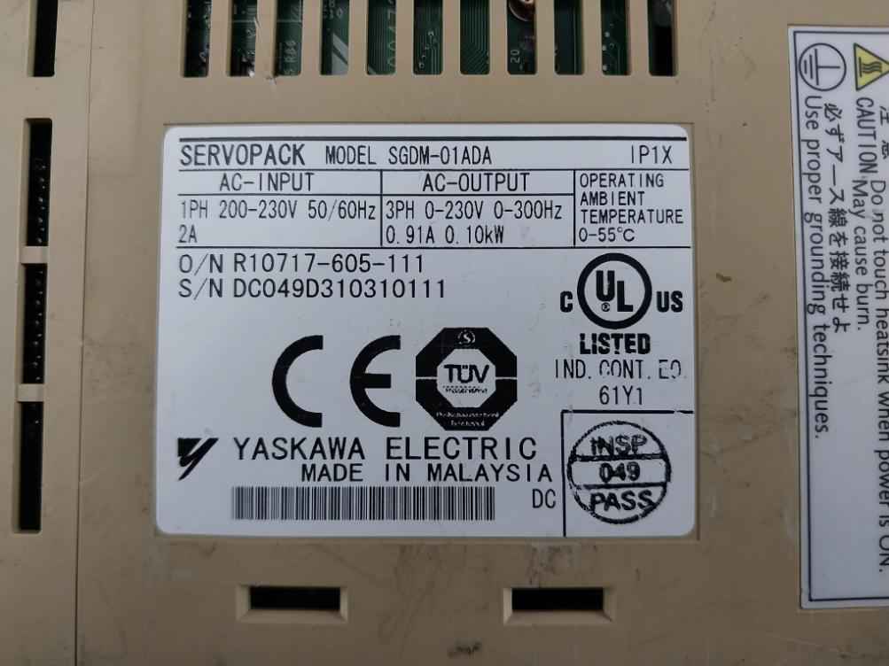 Yaskawa Electric Sgdm-01Ada Servo Drive 1Ph 200-230V 50/60Hz - Image 7