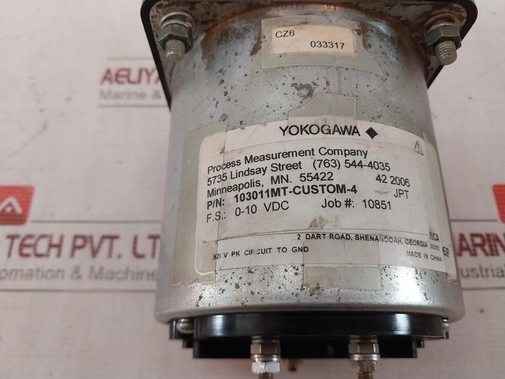 Yokogawa 103011Mt-custom-4 Analog Panel Pressure Meter 0-10 Vdc 0-150 Psi - Image 8